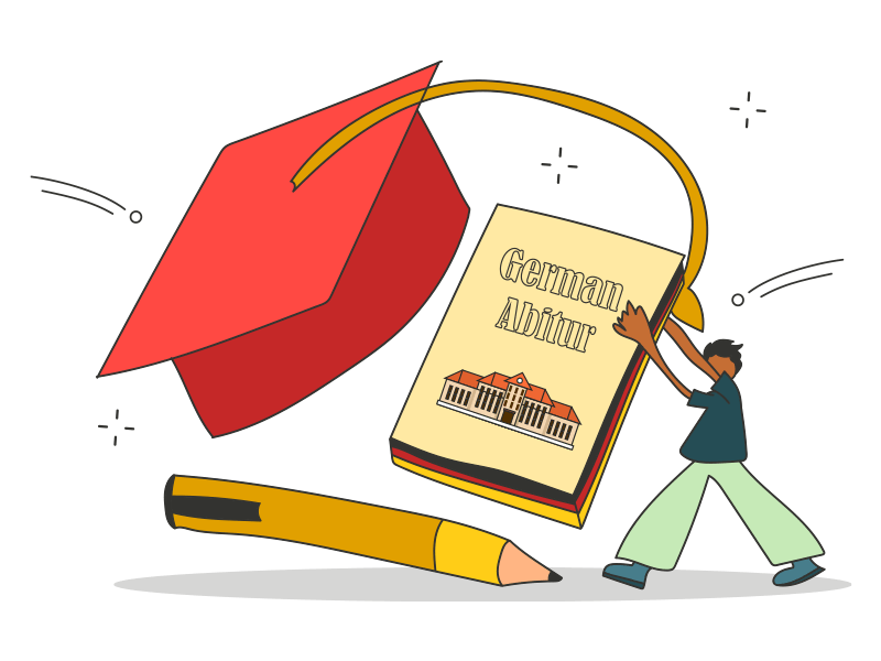 Abitur kaufen – Student hält stolz sein Abiturzeugnis in den Händen